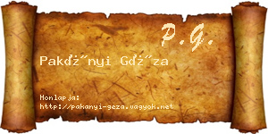 Pakányi Géza névjegykártya